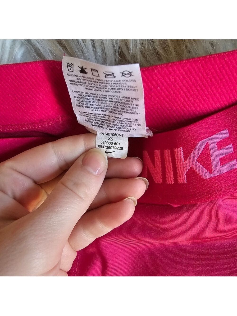 Nike Pink Color Block Athletic Set Top XS Leggings XS Shorts S - Picture 7 of 10